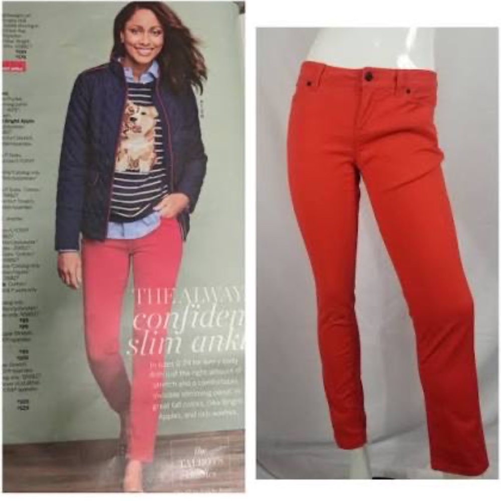 Talbots colored jeans orange slim ankle size 10